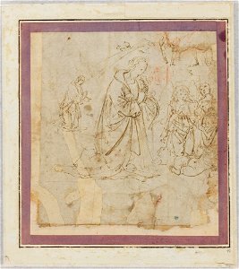 Ghirlandaio - Workshop of - The Virgin and two Angels Adoring the Child, NMH 441863