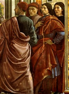 Autoritratto del ghirlandaio (secondo da destra) cappella Tornabuoni. Free illustration for personal and commercial use.