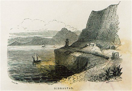 Gibraltar - Allan John H - 1843. Free illustration for personal and commercial use.