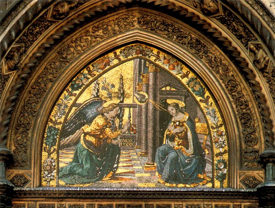 Domenico e david ghirlandaio, annunciazione della porta della mandorla