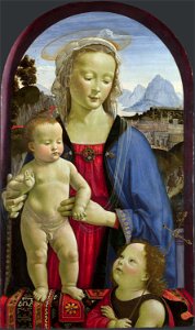 Ghirlandaio, Davide - The Virgin and Child with Saint John - National Gallery. Free illustration for personal and commercial use.