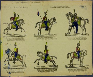 Gij ziet in deze plaat de dapp're ruiterij, in dienst van Nederland voor vorst en maatschappij-Catchpenny print-SMC K 0146