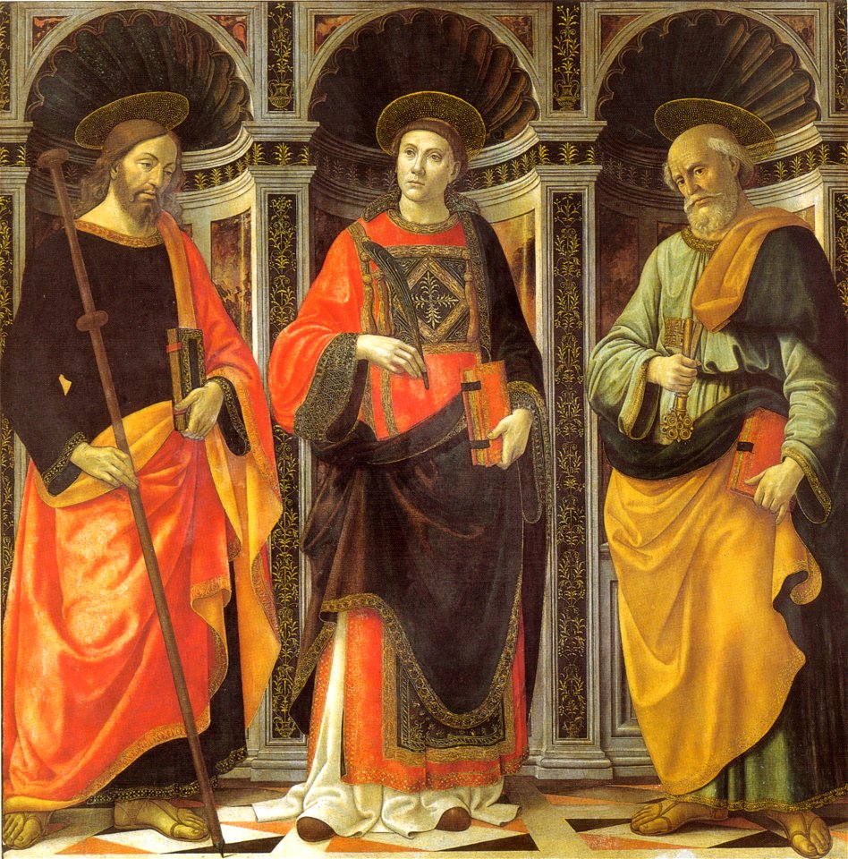 Ghirlandaio, Santo Stefano tra i santi Jacopo e Pietro, accademia