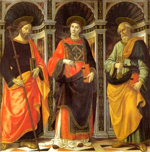 Ghirlandaio, Santo Stefano tra i santi Jacopo e Pietro, accademia