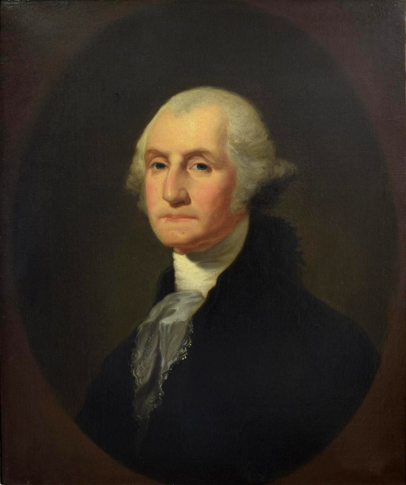 Gilbert Charles Stuart - George Washington (The Jonas Miller-Cake-Joseph Stewart Portrait) - 1939.340.1 - Reading Public Museum