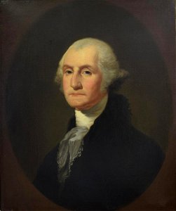 Gilbert Charles Stuart - George Washington (The Jonas Miller-Cake-Joseph Stewart Portrait) - 1939.340.1 - Reading Public Museum