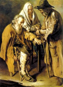 Giacomo Ceruti - Three Beggars - WGA04662. Free illustration for personal and commercial use.