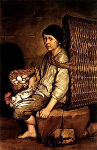 Giacomo Ceruti-Boy with a basket. Free illustration for personal and commercial use.