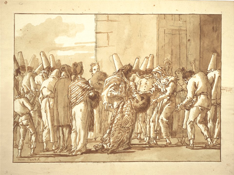 Giambattista Tiepolo - Punchinello's Father Brings Home His Bride - Google Art Project