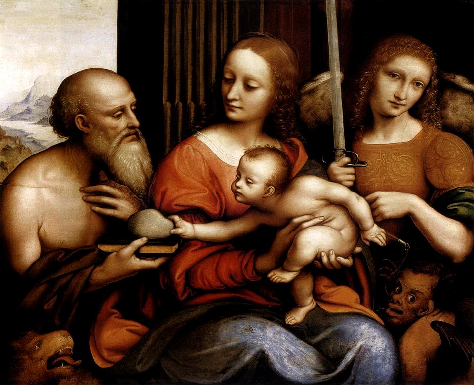 Giampietrino - Madonna and Child with Sts Jerome and Michael - WGA08955