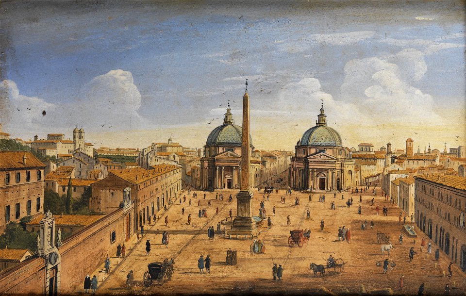 Giacomo van Lint (attr) Piazza del popolo Roma
