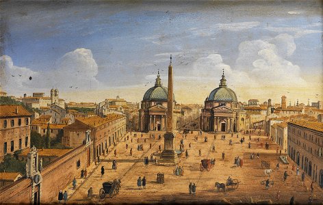 Giacomo van Lint (attr) Piazza del popolo Roma