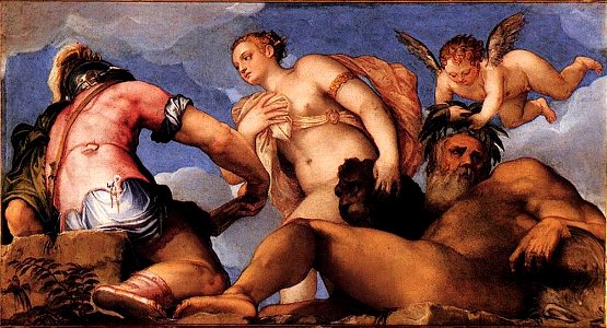 Gian Battista Zelotti - Venus between Mars and Neptune - WGA25965