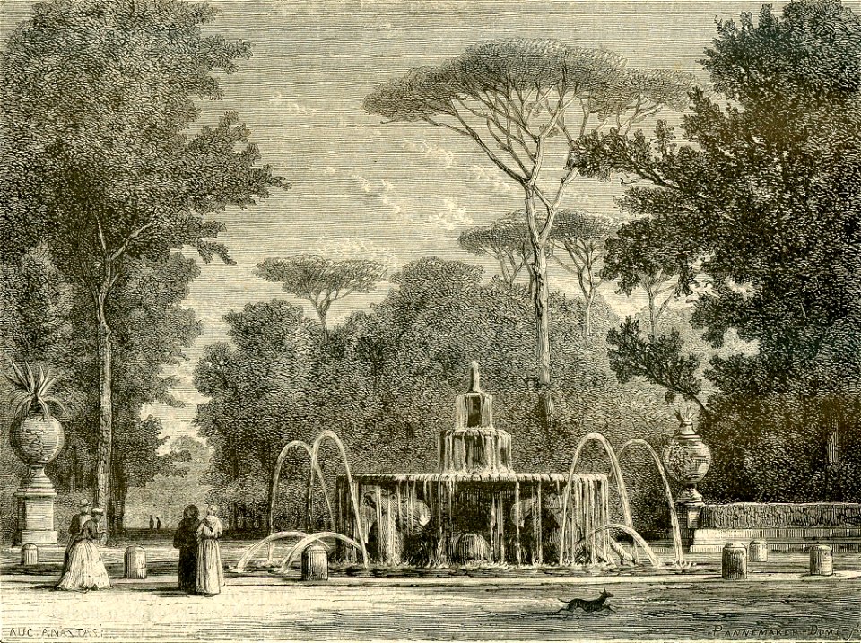 Giardino della villa Borghese, a Roma