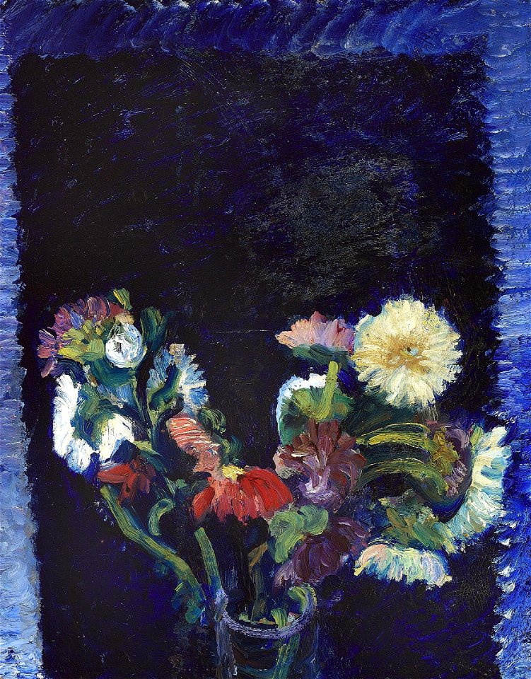 Harald Giersing - Blomster med blå baggrund - 1923