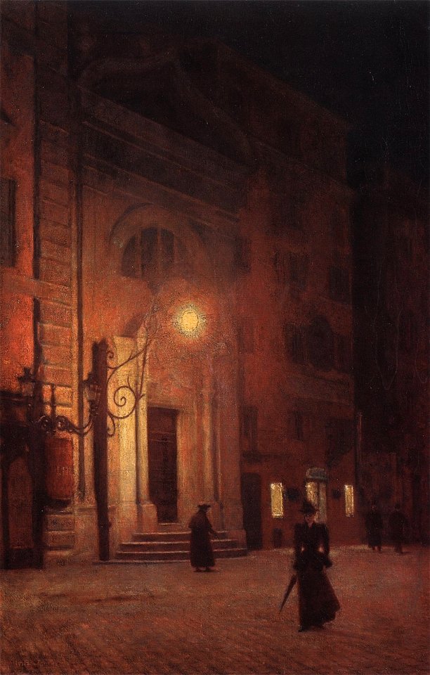Gierymski Aleksander-Ulica nocą