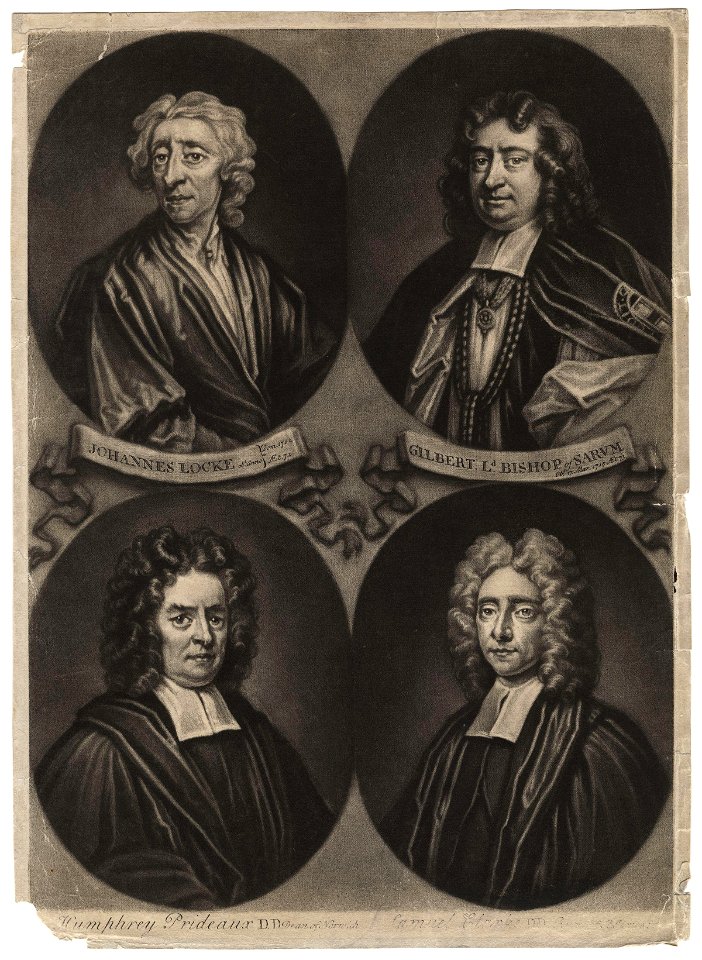 Gilbert Burnet; John Locke; Humphrey Prideaux; Samuel Clarke by John Simon