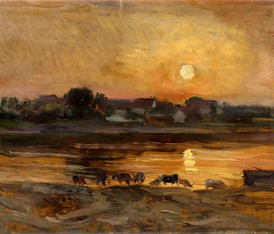 Christian Friedrich Gille - Kühe an der Tränke