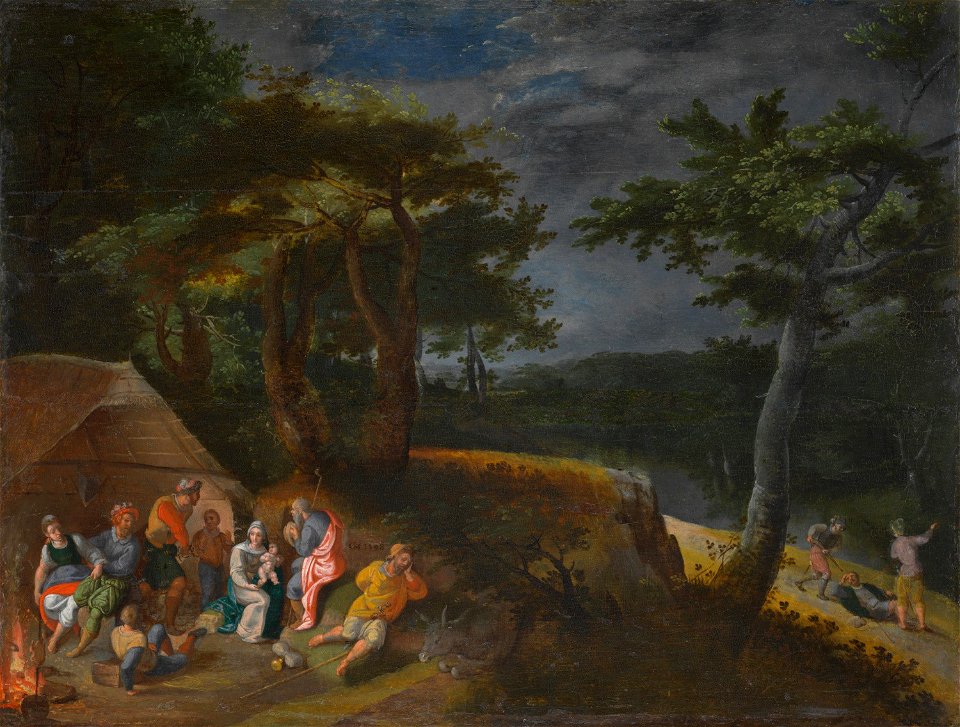Gillis Mostaert I - Attack on the Holy Family Resting during their Flight into Egypt