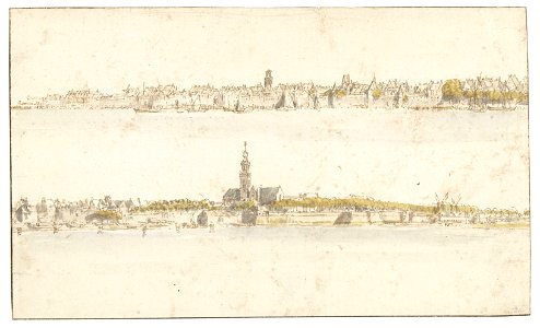Gillis Neyts - Two views of Antwerp. Free illustration for personal and commercial use.
