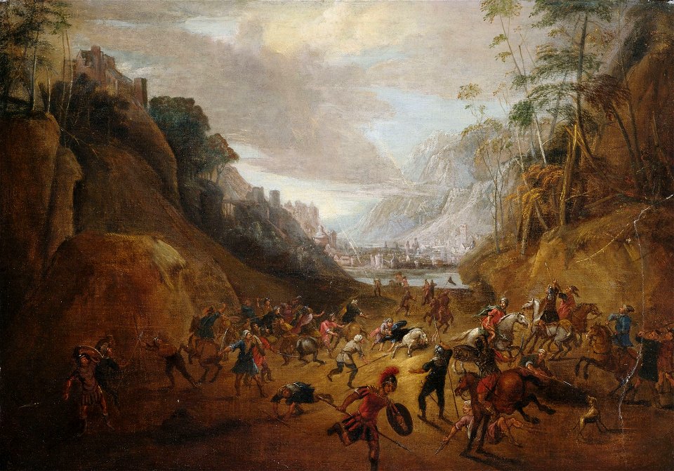 Gillis van Coninxloo (style of) Landscape with a scene from the life of St Paul 1