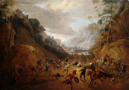 Gillis van Coninxloo (style of) Landscape with a scene from the life of St Paul 1