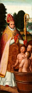 Gillis Claeissins - Portrait of Claes van den Kerchove as Saint Nicolas of Myra