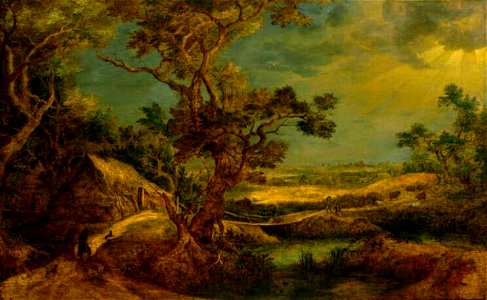 Gillis Claesz. de Hondecoeter - Landschap met boerenhut - 2303 (OK) - Museum Boijmans Van Beuningen
