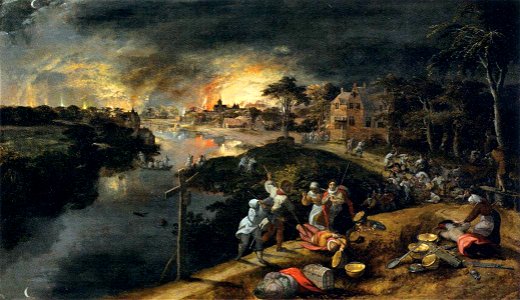 Gillis Mostaert - Scene of War and Fire - WGA16294
