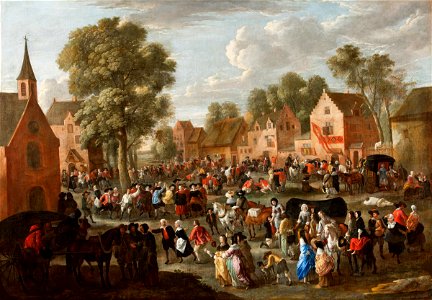 Gillis van TILBORGH the younger - Village kermis - Google Art Project. Free illustration for personal and commercial use.