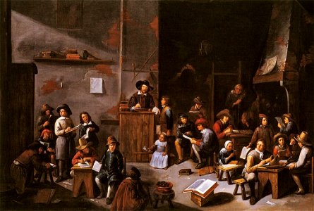 Gillis van Tilborgh – The Interior of a School Room