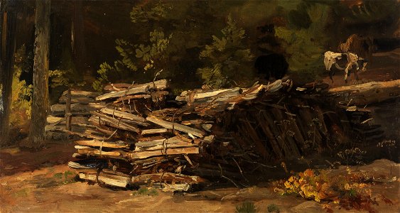 Christian Friedrich Gille - Holzstoß am Waldrand