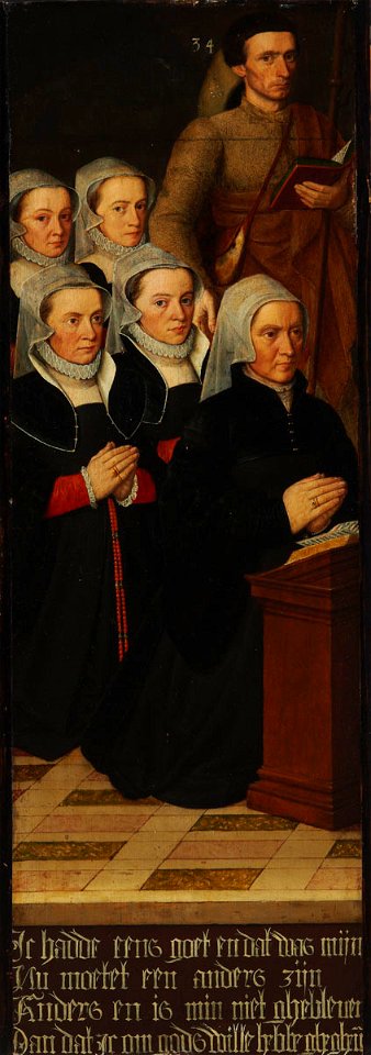 Gillis Claeissins - Five Female Members of the Kerchove Family with a Man in the Guise of Saint James the Elder, 34 years old