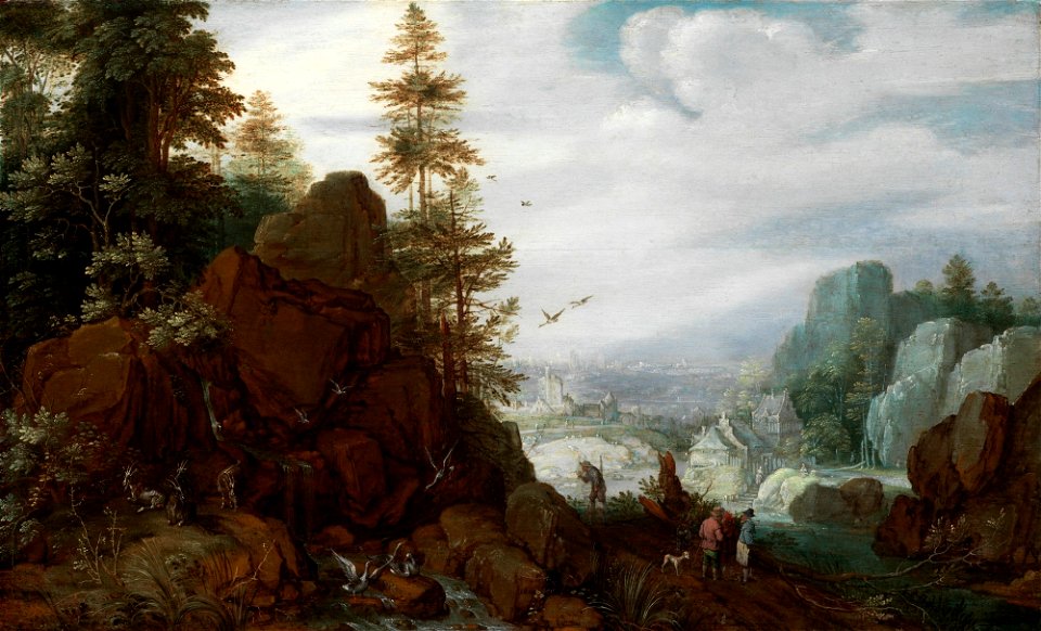 Gillis Claesz. de Hondecoeter - Rocky Landscape - 60.216 - Detroit Institute of Arts