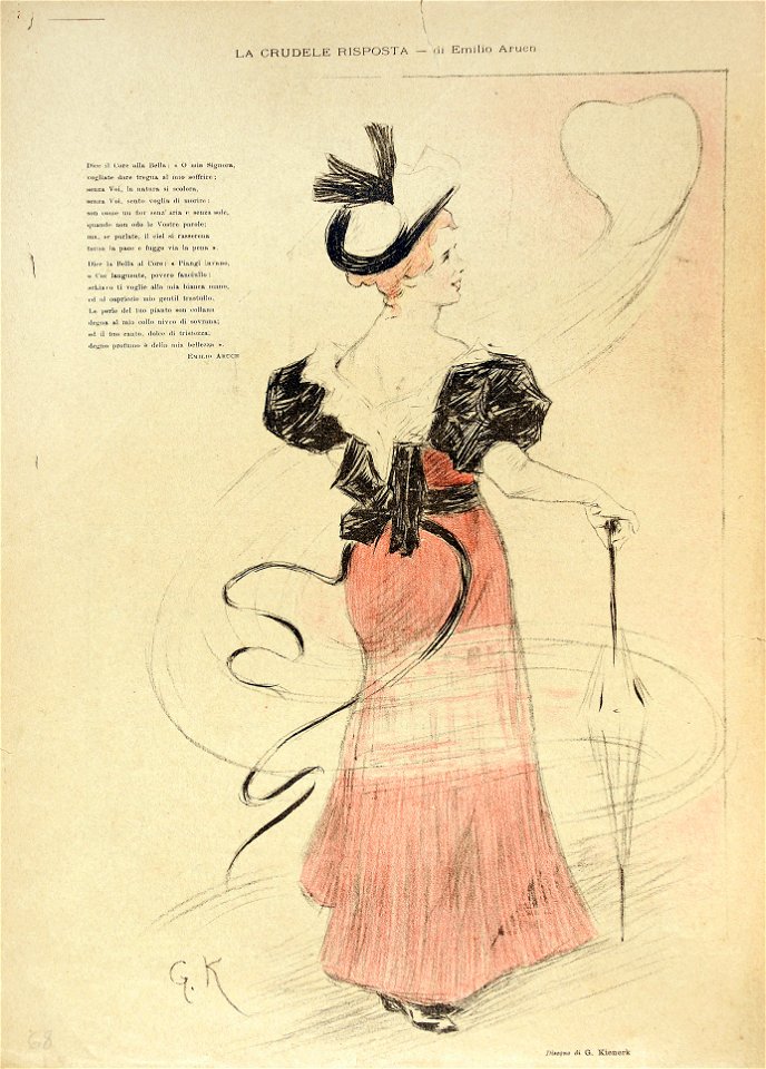 Giorgio Kiernek - La crudele risposta, ilustração para o periódico Fiammetta