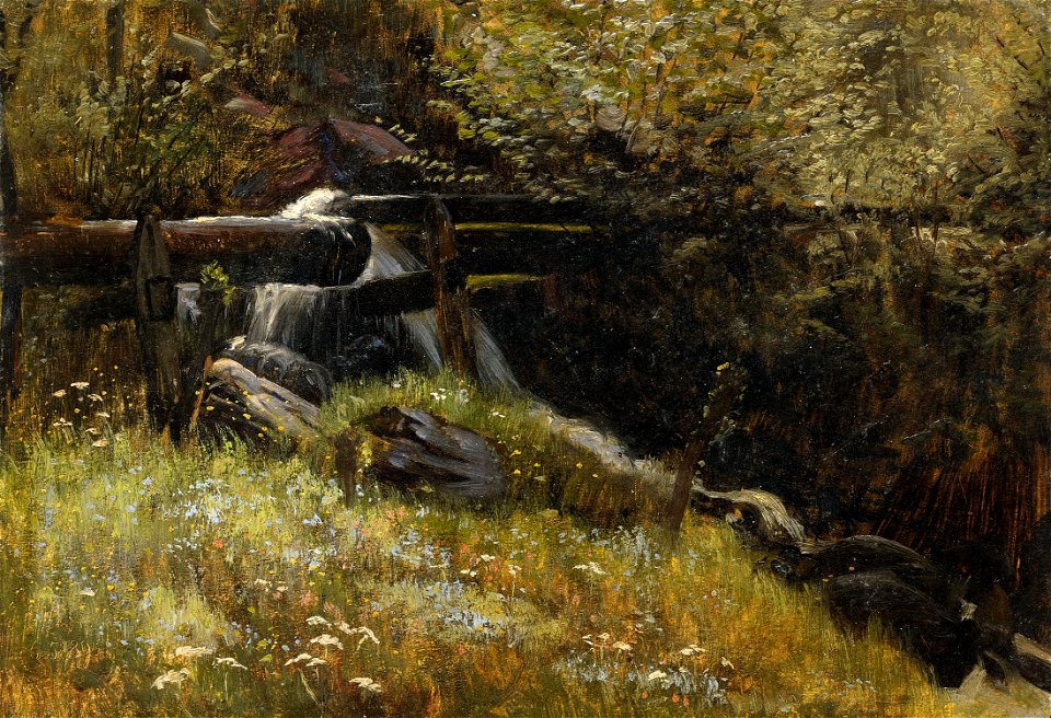 Christian Friedrich Gille - Bachlauf im Mai (1889)