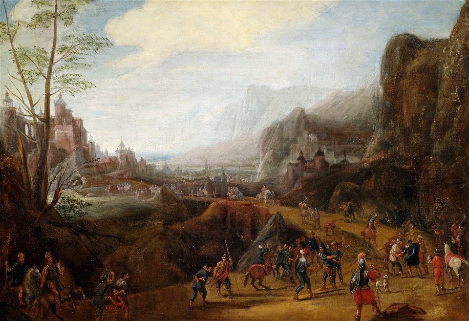 Gillis van Coninxloo (style of) Landscape with a scene from the life of St Paul 2