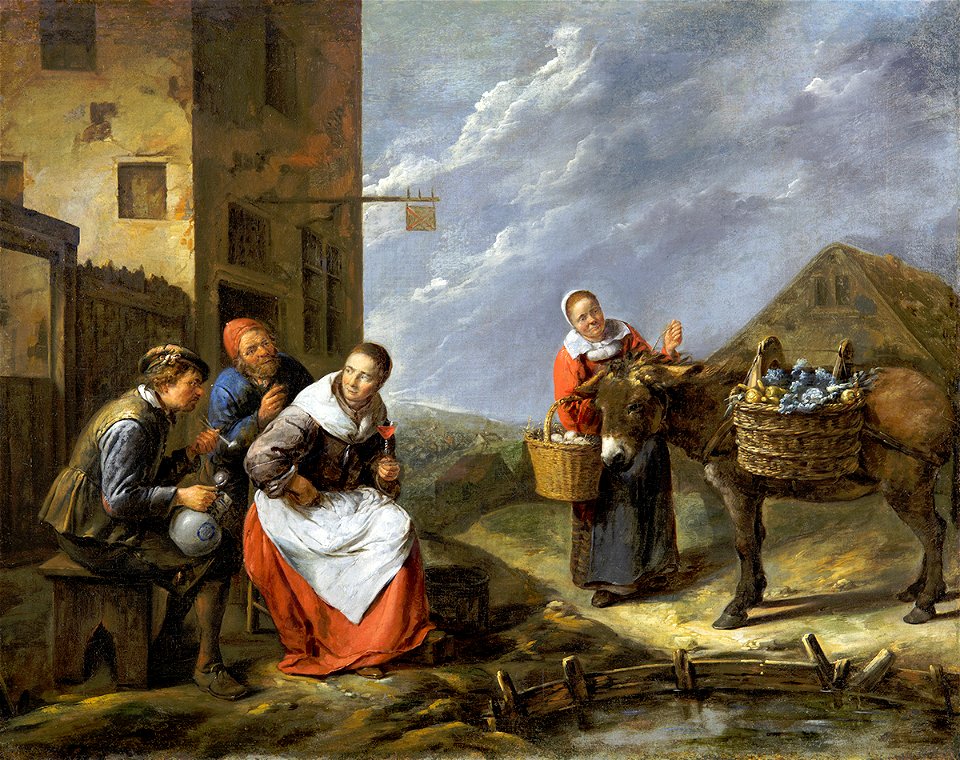 Gillis van Tilborgh – At the Door to the Inn