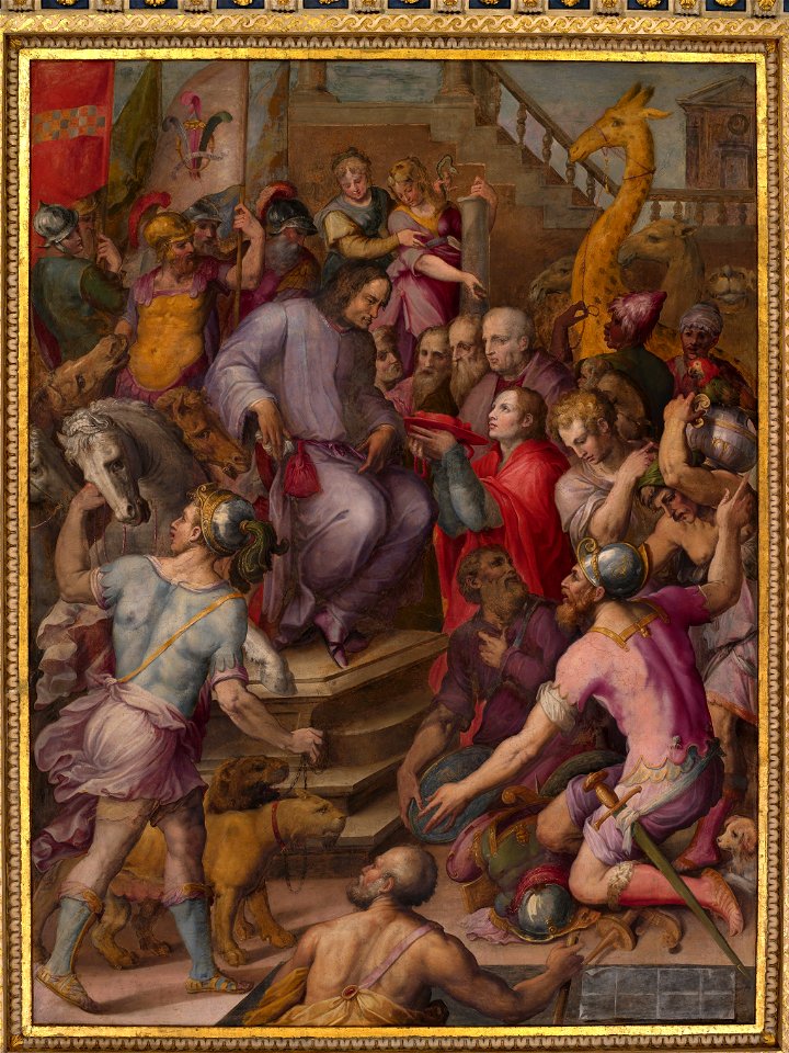 Giorgio Vasari - Lorenzo the Magnificent receives the tribute of the ambassadors - Google Art Project