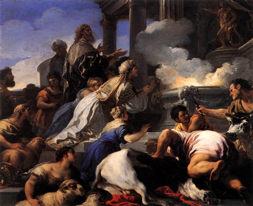 Luca Giordano - Psyche's Parents Offering Sacrifice to Apollo - WGA09016
