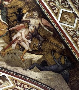 Giotto di Bondone - Franciscan Allegories - Allegory of Chastity (detail) - WGA09100