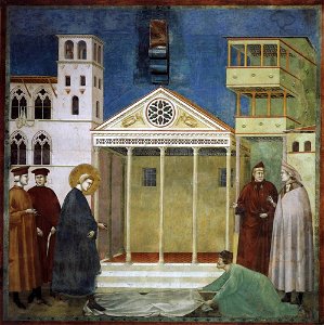 Giotto di Bondone - Legend of St Francis - 1. Homage of a Simple Man - WGA09118