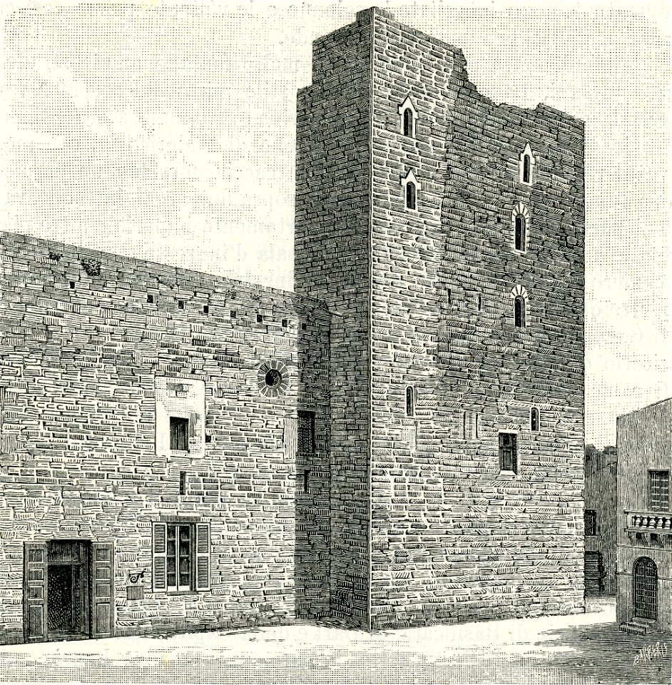 Gioja del Colle avanzi del castello xilografia di Barberis 1898