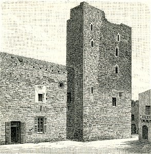 Gioja del Colle avanzi del castello xilografia di Barberis 1898