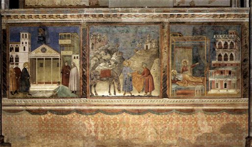 Giotto di Bondone - Legend of St Francis - Scenes Nos. 1-3 - WGA09115