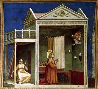 Giotto di Bondone - No. 3 Scenes from the Life of Joachim - 3. Annunciation to St Anne - WGA09171