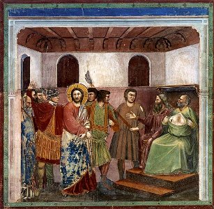 Giotto di Bondone - No. 32 Scenes from the Life of Christ - 16. Christ before Caiaphas - WGA09217