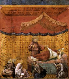 Giotto di Bondone - Legend of St Francis - 25. Dream of St Gregory - WGA09153