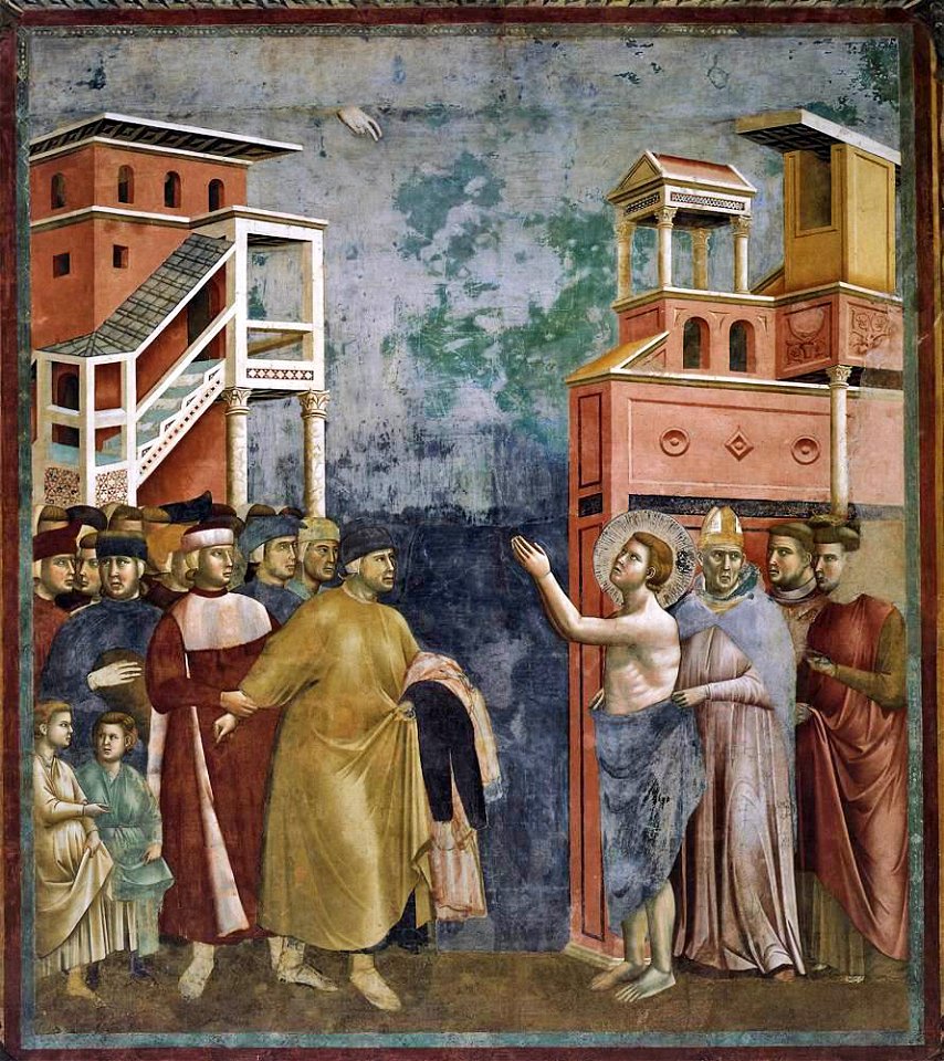 Giotto di Bondone - Legend of St Francis - 5. Renunciation of Wordly Goods - WGA09123