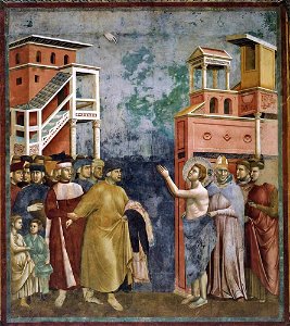 Giotto di Bondone - Legend of St Francis - 5. Renunciation of Wordly Goods - WGA09123